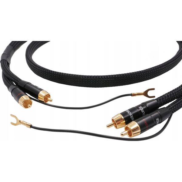 Gramofon Melodika Melodika MDPHD15 Purple Rain Black Edition Kabel 2xRCA PHONO do gramofonu z żyłą uziemiającą - 1,5m 11618876 5907609008091
