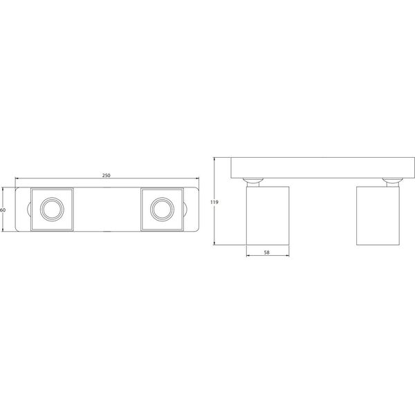 Lampa sufitowa GTV Reno OS-REN20WKW2-10 plafon lampa sufitowa 2x20W GU10 biały 11620304 5902801244575