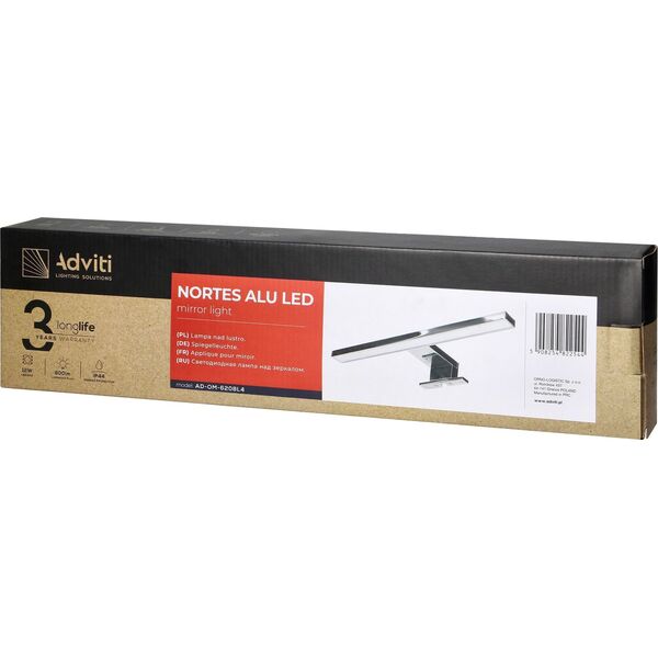 Kinkiet Orno NORTES LED 12W, lampa nad lustro, 900lm, 4000K, dł. 50 cm, aluminium AD-OM-6208L4 11620595 5908254822544