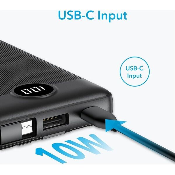 Powerbank Techonic Bateria zewnętrzna (POWER BANK) VEGER C10 - 10 000mAh (Micro + Typ C + Lightning 8-pin) czarny 11652086 6970453554204