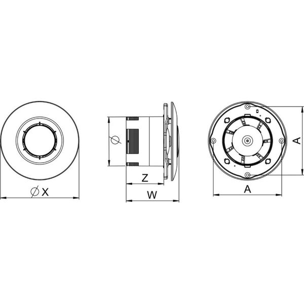 AWENTA Wentylator łazienkowy Awenta WXS125 Sateo fi125mm 135m3/h 15W 230V biały 11655502 5905033303898