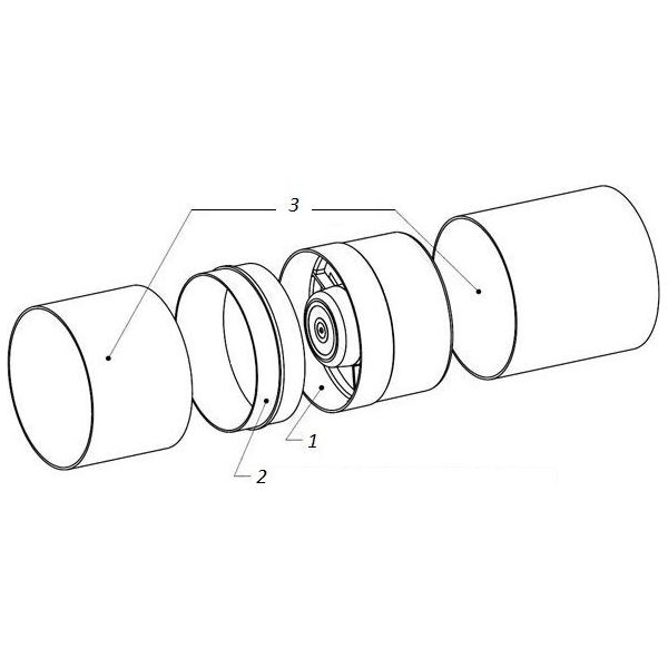 AWENTA Wentylator kanałowy Wka fi125 154m3/h 17W 230V biały Awenta WKA125 11655506 5905033296565