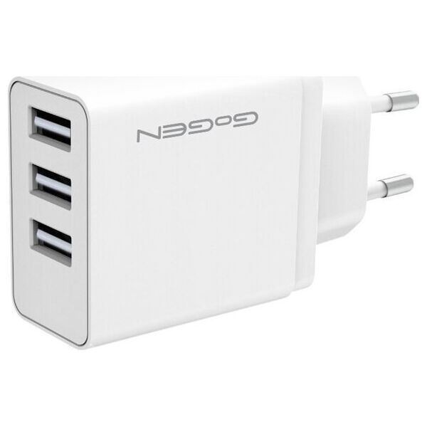 Ładowarka GoGEN Ładowarka siec. 3x USB 15,5W 3,1A GoGEN - ACH301W 11716004 8590393299492