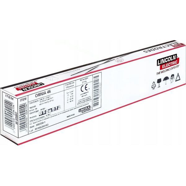 Lincoln Electric ELEKTRODA RUTYLOWA 3,2mm 350mm 2,3kg. OMNIA 46 LINCOLN ELECTRIC 11737320 5945700004147
