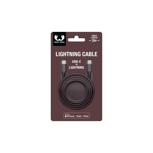 Kabel USB Fresh n Rebel USB-C - Lightning 2 m Brązowy (002149940000) 11739268 8720249803171