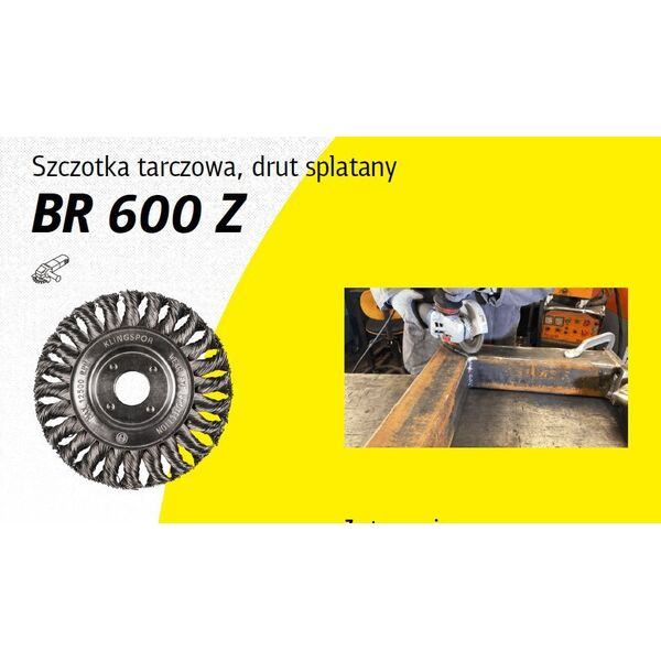 Klingspor K.SZCZOTKA TARCZOWA 125mm M14 BR600Z DRUT SKRĘCANY NIERDZEWNY 11740312 4014855433230