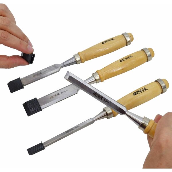 AWTools AWTOOLS ZESTAW DŁUT Z DREWNIANYMI UCHWYTAMI 4 SZTUKI 6/12/18/24 MM 11741026 5903678608408