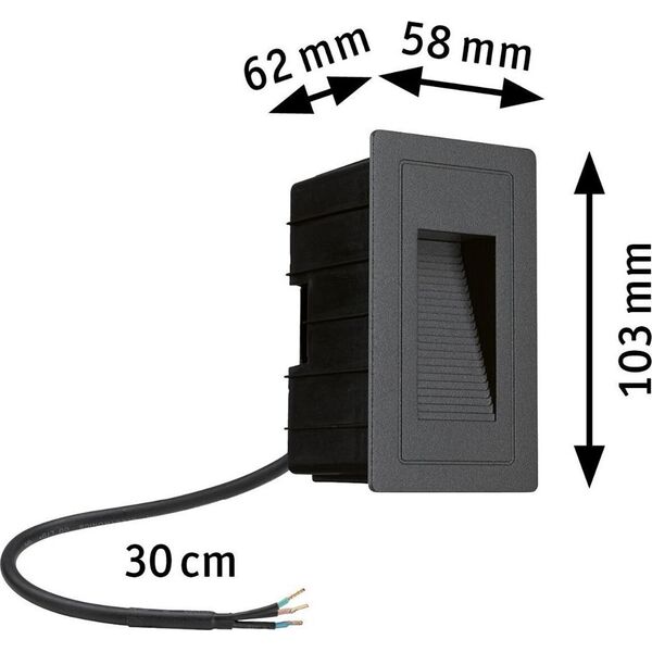 Kinkiet Paulmann Oprawa elewacyjna 230V High 4W IP44 3000K 103x62 Aluminium 11757674 4000870943823