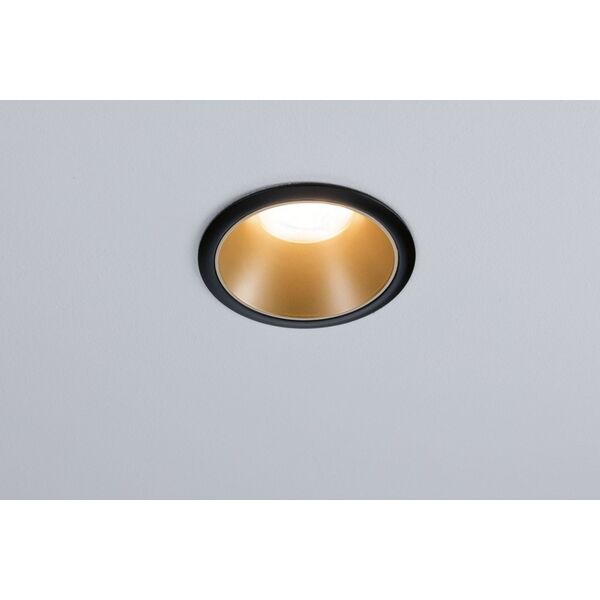Paulmann Oprawa wbudowana Cole GU10 max. 10W czarny / złoty mat 11757708 4000870933954