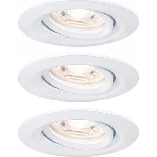 Paulmann Oprawa wbudowana Nova mini Coin okrągła ruchoma LED 3x4W 310lm Biały Mat/Aluminium 11757718 4000870942932