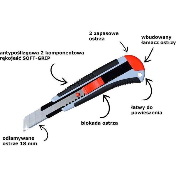 Abraboro Nóż z ostrzem 18 mm Abraboro 11757766 5999082033851