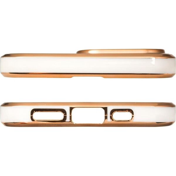 Hurtel Lighting Color Case etui do Samsung Galaxy A12 5G żelowy pokrowiec ze złotą ramką biały 11833837 9145576252970
