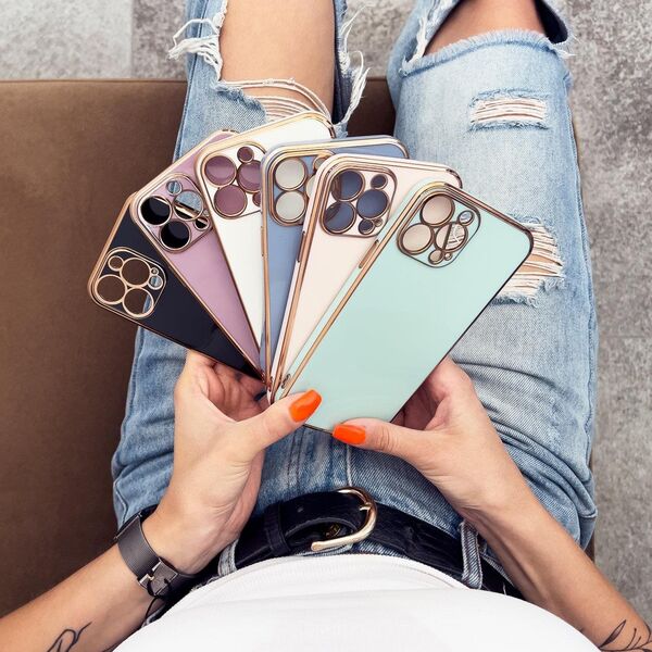 Hurtel Lighting Color Case etui do Xiaomi Redmi Note 11 żelowy pokrowiec ze złotą ramką miętowy 11833849 9145576253229