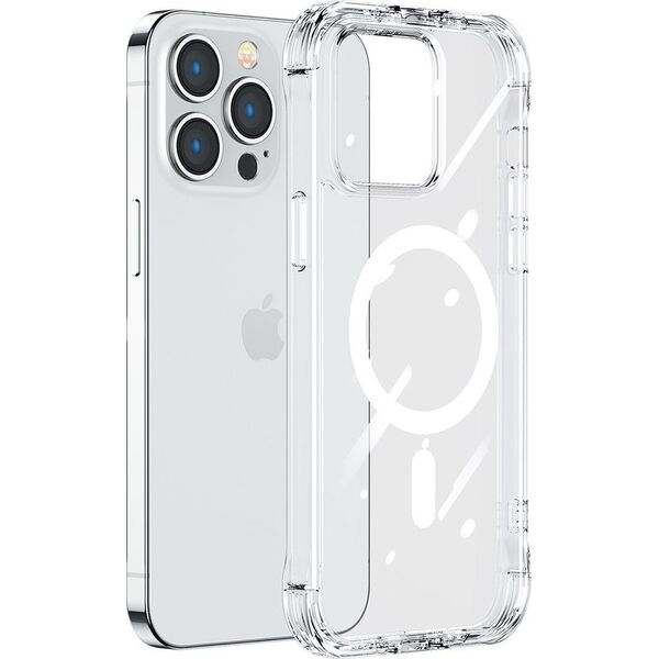 Joyroom Joyroom Magnetic Defender magnetyczne etui do iPhone 14 pancerny pokrowiec z haczykami podstawką przezroczysty (kompatybilne z MagSafe) 11834561 6956116729950