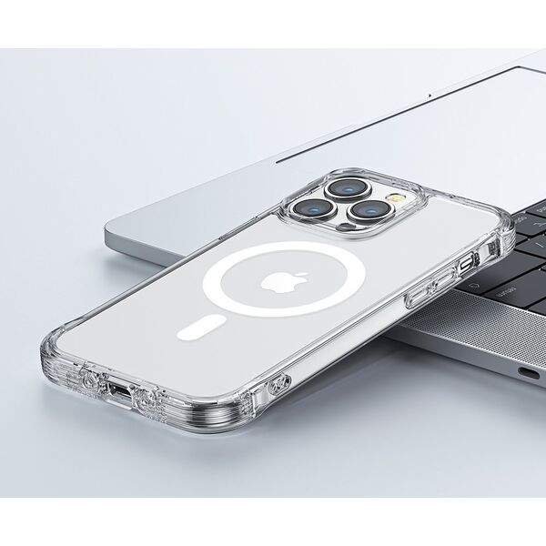 Joyroom Joyroom Magnetic Defender magnetyczne etui do iPhone 14 pancerny pokrowiec z haczykami podstawką przezroczysty (kompatybilne z MagSafe) 11834561 6956116729950