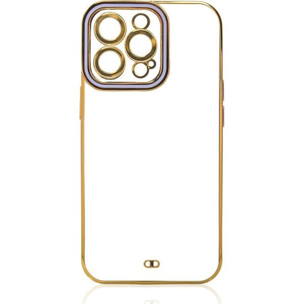 Hurtel Fashion Case etui do iPhone 12 Pro żelowy pokrowiec ze złotą ramką fioletowy 11835305 9145576252055