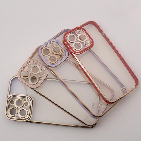 Hurtel Fashion Case etui do iPhone 12 Pro żelowy pokrowiec ze złotą ramką fioletowy 11835305 9145576252055
