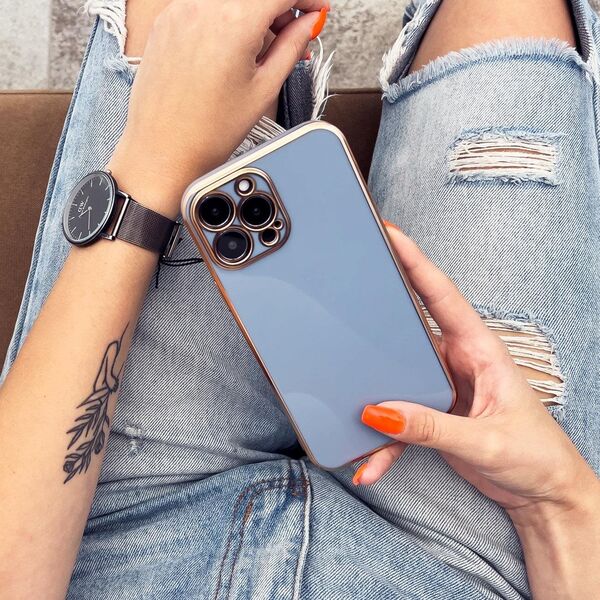 Hurtel Lighting Color Case Etui Xiaomi Redmi Note 11 Żelowy Ze Złotą Ramką Fioletowy 11851293 9145576253205