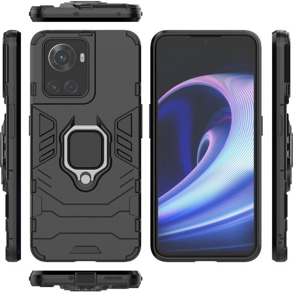 Hurtel Ring Armor pancerne hybrydowe etui pokrowiec + magnetyczny uchwyt OnePlus Ace czarny 11872968 9145576257067