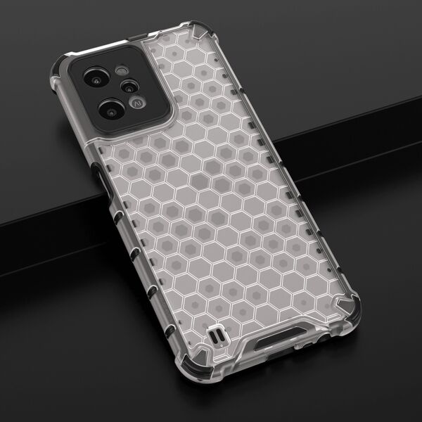 Hurtel Honeycomb etui pancerny pokrowiec z żelową ramką Realme C31 przezroczysty 11873501 9145576257319