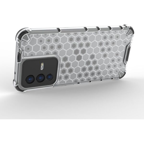 Hurtel Honeycomb etui pancerny pokrowiec z żelową ramką Vivo V23 5G czarny 11873502 9145576257289