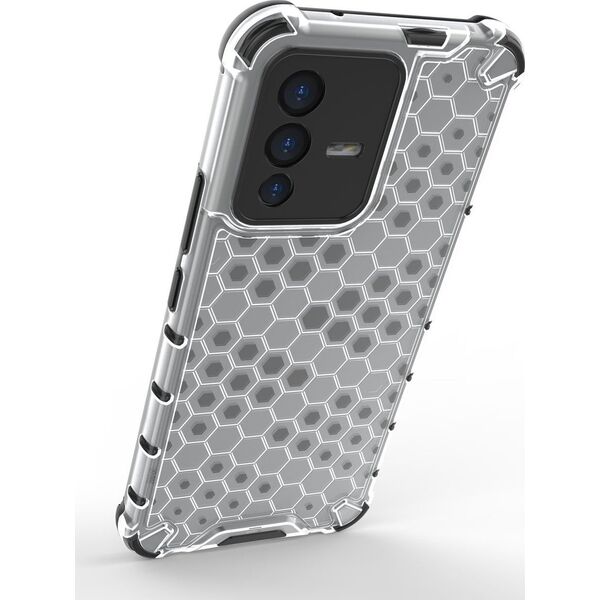 Hurtel Honeycomb etui pancerny pokrowiec z żelową ramką Vivo V23 5G czarny 11873502 9145576257289