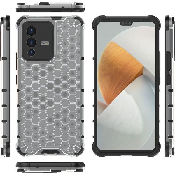 Hurtel Honeycomb etui pancerny pokrowiec z żelową ramką Vivo V23 5G przezroczysty 11873505 9145576257296