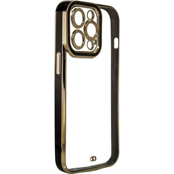Hurtel Fashion Case etui do Samsung Galaxy A12 5G żelowy pokrowiec ze złotą ramką czarny 11873579 9145576252284