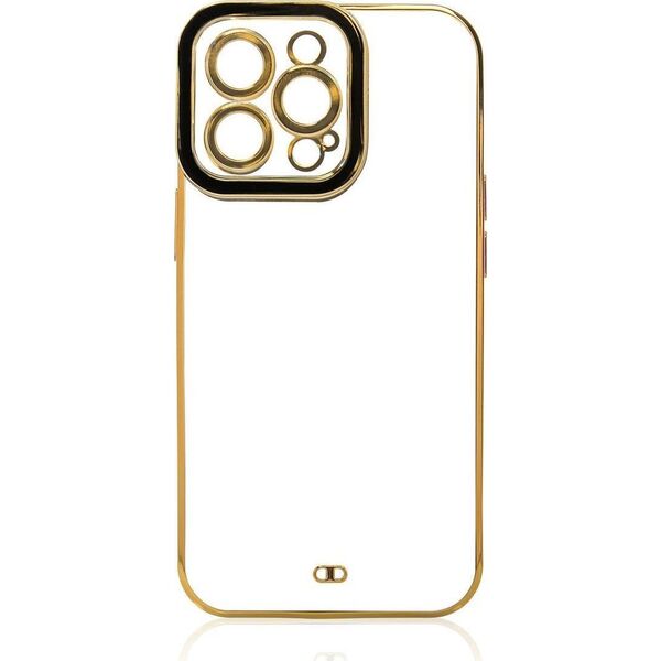 Hurtel Fashion Case etui do Samsung Galaxy A12 5G żelowy pokrowiec ze złotą ramką czarny 11873579 9145576252284