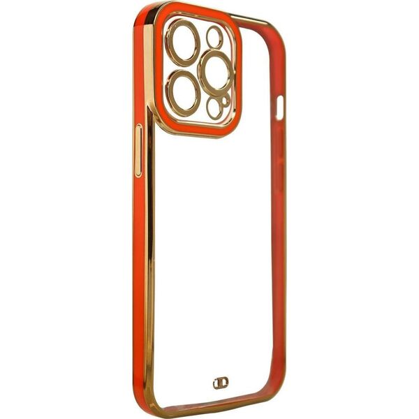Hurtel Fashion Case etui do Samsung Galaxy A12 5G żelowy pokrowiec ze złotą ramką czerwony 11873589 9145576252314