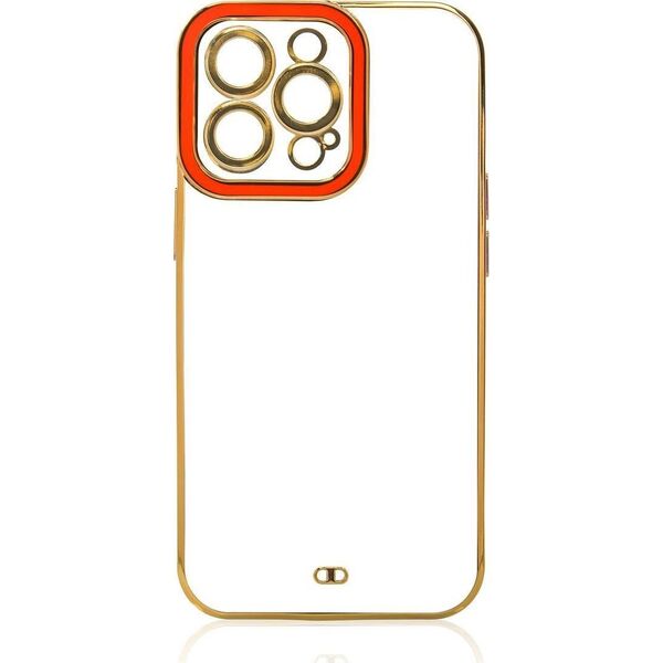 Hurtel Fashion Case etui do Samsung Galaxy A12 5G żelowy pokrowiec ze złotą ramką czerwony 11873589 9145576252314