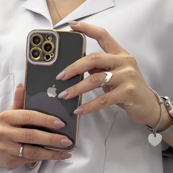 Hurtel Fashion Case etui do Samsung Galaxy A12 5G żelowy pokrowiec ze złotą ramką czerwony 11873589 9145576252314