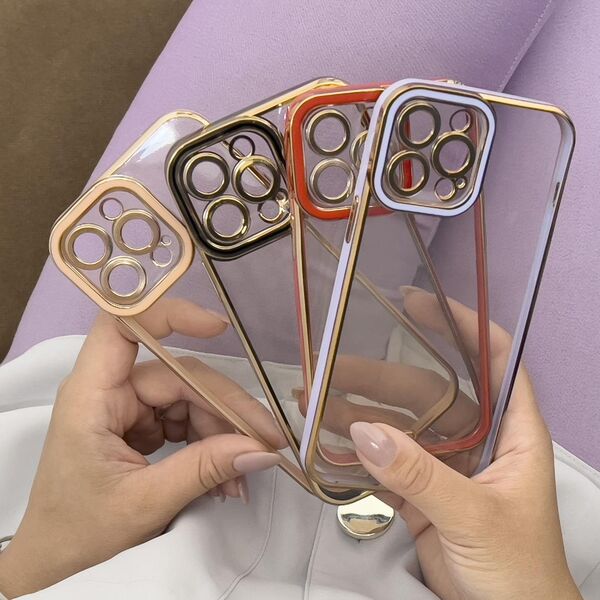 Hurtel Fashion Case etui do Samsung Galaxy A12 5G żelowy pokrowiec ze złotą ramką czerwony 11873589 9145576252314