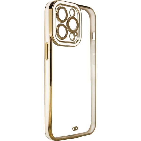 Hurtel Fashion Case etui do Samsung Galaxy A12 5G żelowy pokrowiec ze złotą ramką biały 11873592 9145576252321