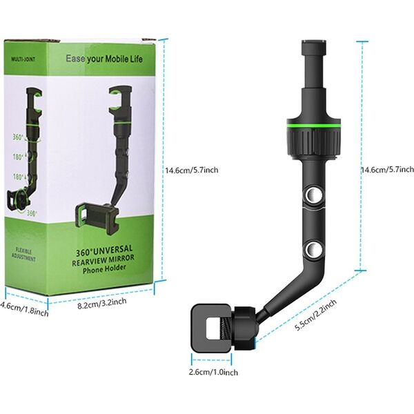 Hurtel Regulowany uchwyt na lusterko wsteczne samochodu do smartfona 11876492 9145576257661