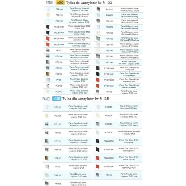 AWENTA Panel dekoracyjny do korpusu wentylatora Escudo fi125 do malowania Awenta PEDM125 11877932 5905033318571