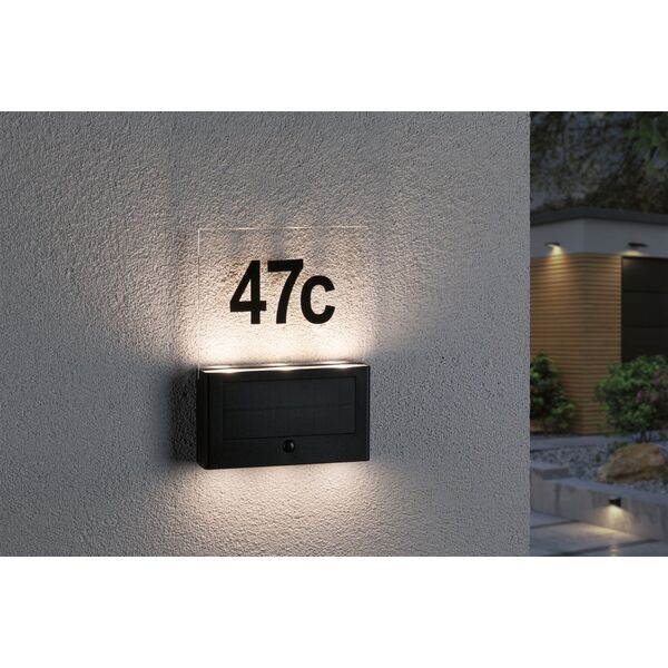 Kinkiet Paulmann Outdoor Solar numer domu Neda IP44 3000K PIR Antracyt 11901352 4000870945773
