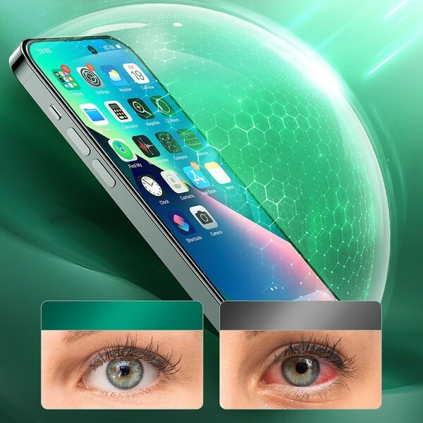 Joyroom Joyroom Knight zielone szkło do iPhone 14 Pro z filtrem Anti Blue Light na cały ekran (JR-G02) 11920747 6956116716875