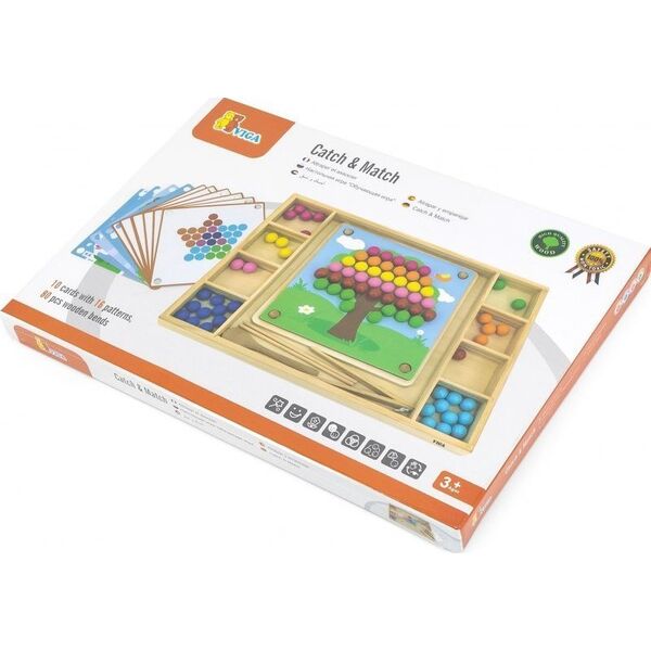Viga Toys VIGA Drewniana Gra Kulki Złap i Dopasuj Układanka 11963672 6971608445743