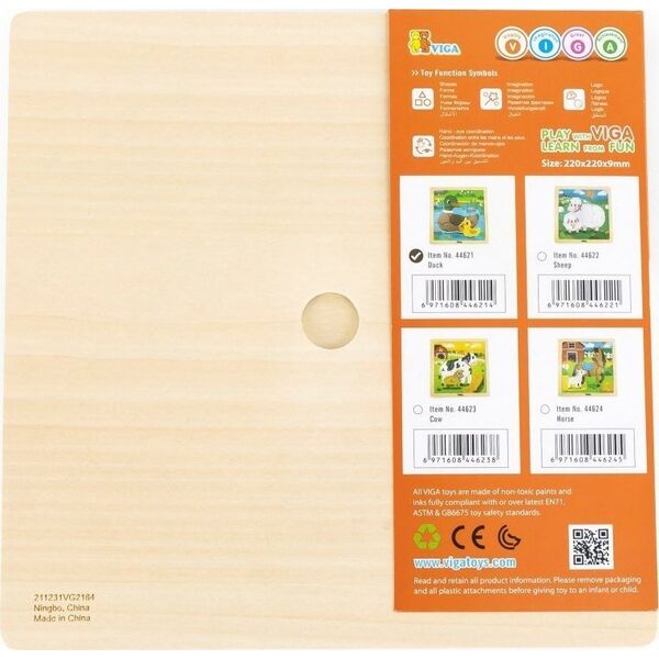 Viga Toys VIGA Poręczne Drewniane Puzzle Kaczki 9 elementów 11963675 6971608446214
