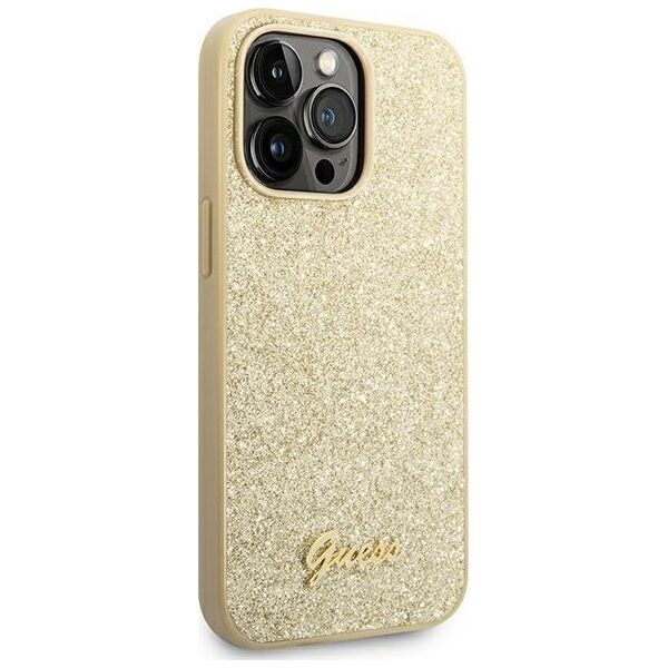 Guess Etui Guess GUHCP14LHGGSHD Apple iPhone 14 Pro złoty/gold hard case Glitter Script 12175753 3666339065102
