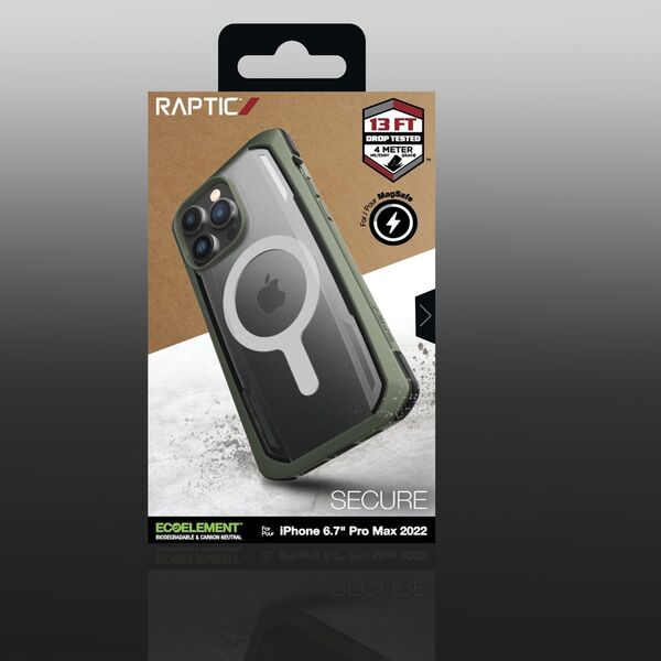 Raptic Secure Case etui iPhone 14 Pro Max z MagSafe pancerny pokrowiec zielony 12176230 6950941493550