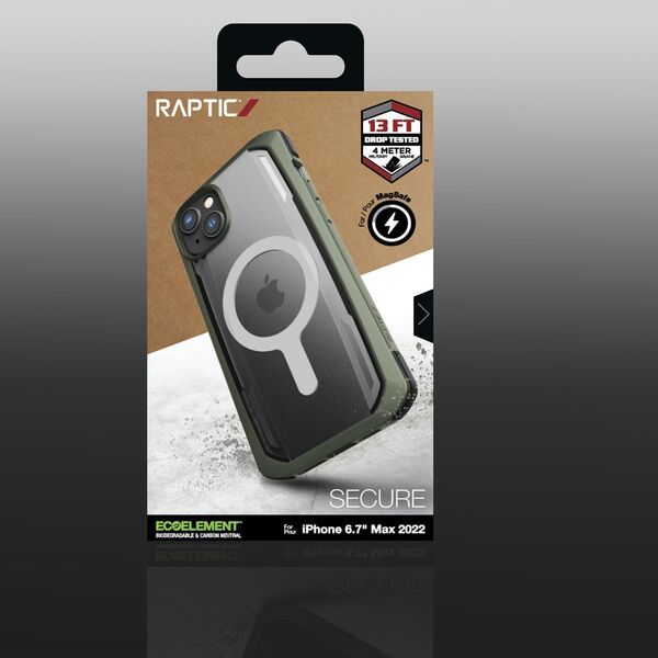 Raptic Secure Case etui iPhone 14 Plus z MagSafe pancerny pokrowiec zielony 12176233 6950941493529