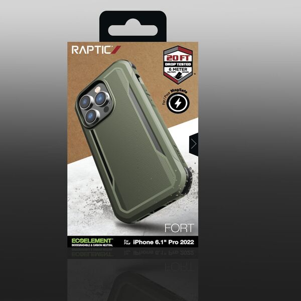 Raptic Fort Case etui iPhone 14 Pro z MagSafe pancerny pokrowiec zielony 12178565 6950941493598