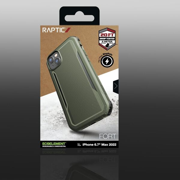 Raptic Fort Case etui iPhone 14 z MagSafe pancerny pokrowiec zielony 12178567 6950941493567