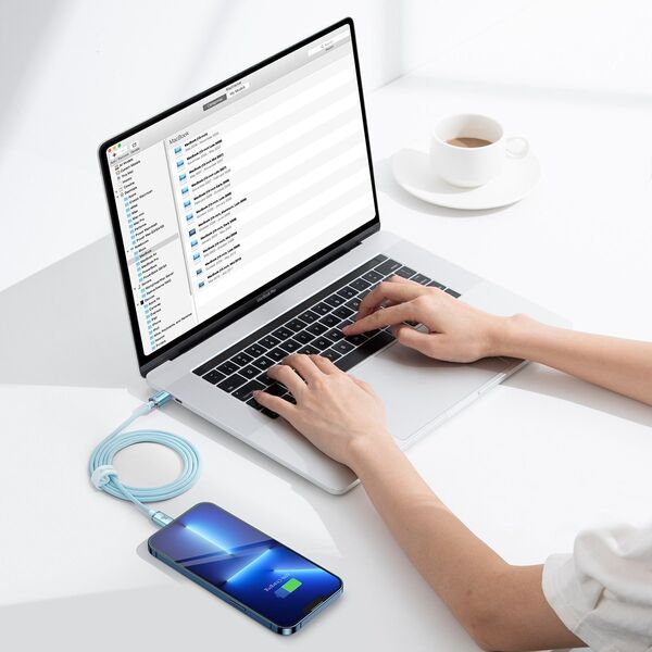 Kabel USB Baseus USB-C - Lightning 1.2 m Jasnoniebieski (BSU3637) 12180052 6932172614461