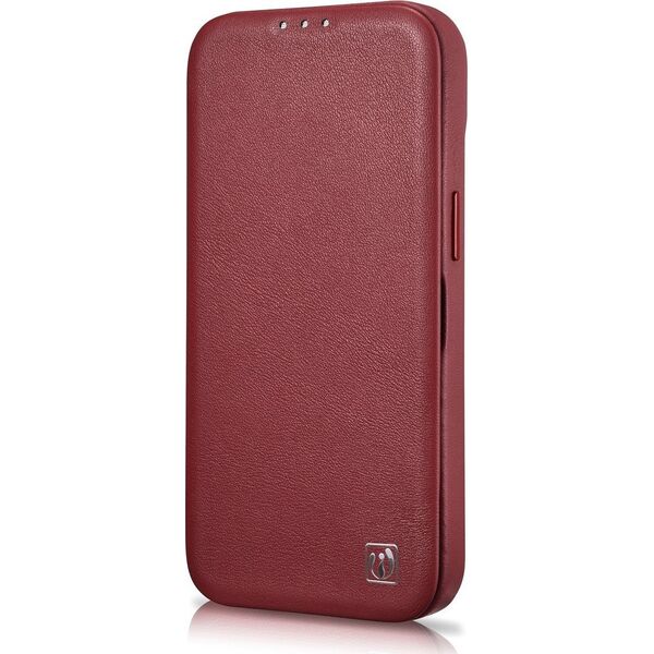 iCarer iCarer CE Premium Leather Folio Case skórzane etui iPhone 14 Plus z klapką magnetyczne MagSafe czerwony (WMI14220715-RD) 12291679 6975092685753