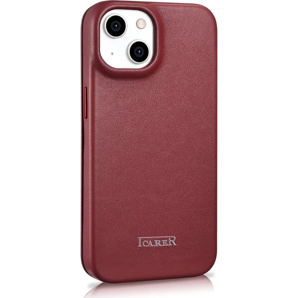 iCarer iCarer CE Premium Leather Folio Case skórzane etui iPhone 14 Plus z klapką magnetyczne MagSafe czerwony (WMI14220715-RD) 12291679 6975092685753