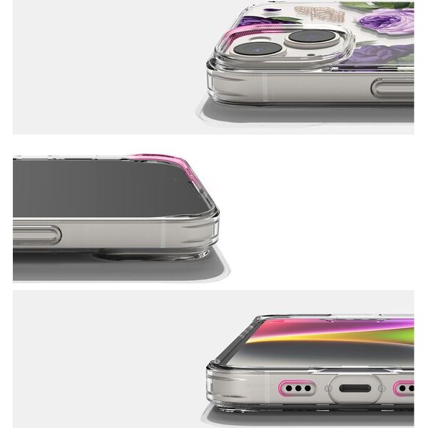 Ringke Ringke Fusion Design pancerne etui pokrowiec z żelową ramką iPhone 14 Plus przezroczysty (Purple rose) (FD637E29) 12291715 8809881265605