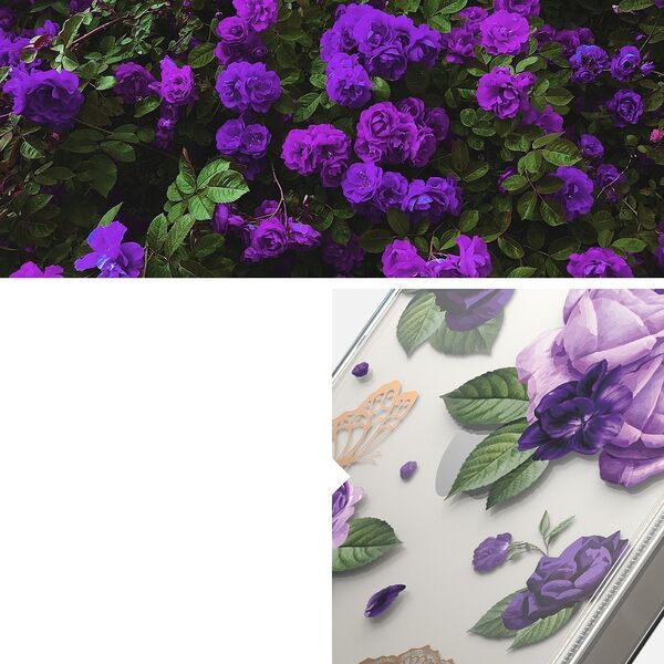Ringke Ringke Fusion Design pancerne etui pokrowiec z żelową ramką iPhone 14 Plus przezroczysty (Purple rose) (FD637E29) 12291715 8809881265605